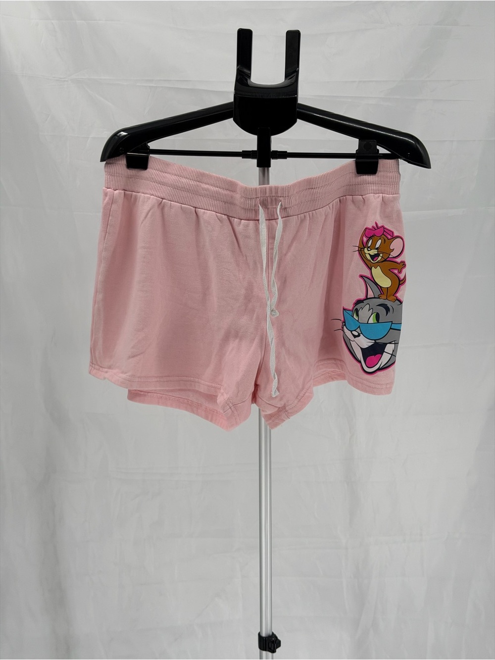 Tom & Jerry Pink Women's Athletic Lounge Shorts with Cartoon Graphic 3X Casual